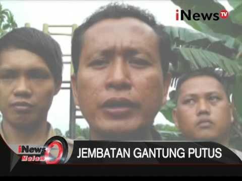 Air sungai meluap hingga menyeret jembatan gantung di Muara Enim, Sumsel - iNews Malam 21/01