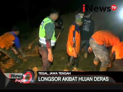 Hujan deras mengakibatkan tebing setinggi 15 meter longsor yang menimbun jalan - iNews Pagi 25/01