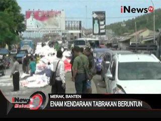 Tabrakan beruntun, libatkan truk trailer dan bus 6 orang luka-luka, Banten - iNews Malam 26/01