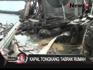 Kapal tongkang batu bara tabrak 3 rumah - iNews Malam 01/02