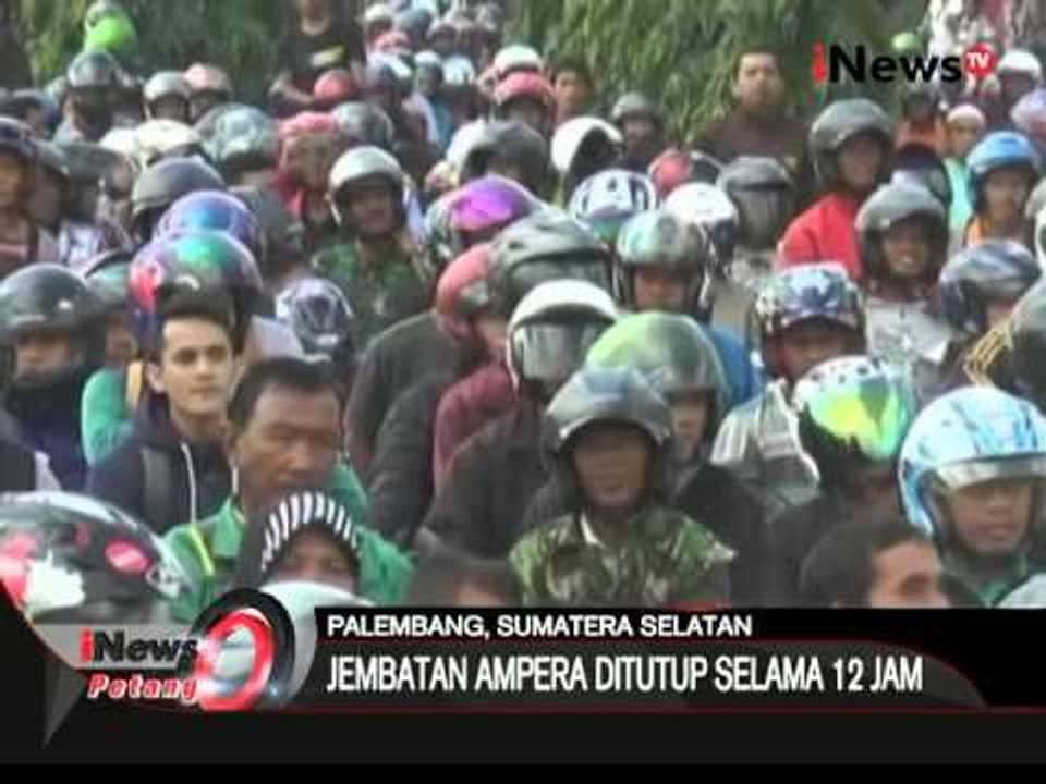 Jelang Gehana, pengendara di Palembang kesal saat jalan Jembatan Ampera ditutup - iNews Petang 09/03