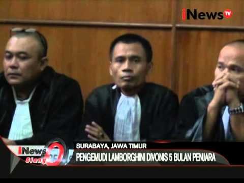 Pengemudi lamborgini maut di surabaya divonis 5 bulan penjara - iNews Siang 31/03