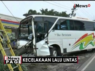 Rem blong, bus wisata asal Tangerang tabrak pagar minimarket di Puncak, Bogor - iNews Pagi 23/05