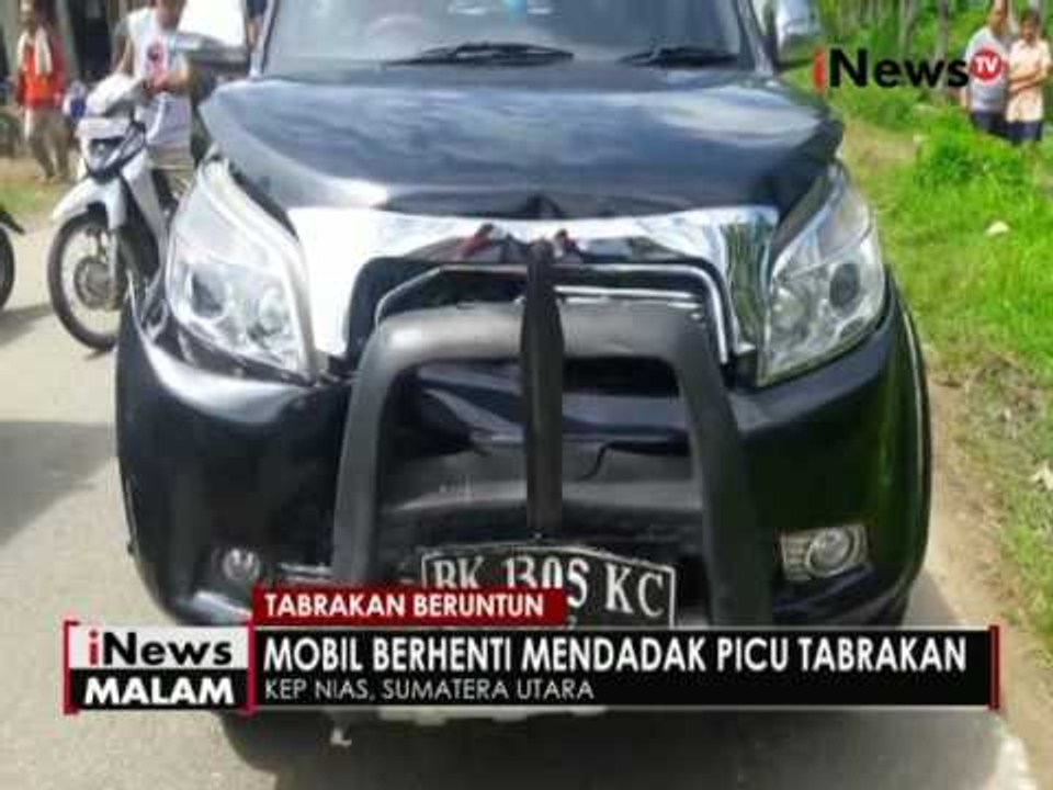 5 mobil terlibat tabrakan beruntun saat melintasi jalan di Kep. Nias - iNews Malam 13/06