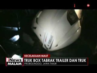 Mendahului dijalur menyempit, mobil box tabrak trailer dan truk di Probolinggo - iNews Malam 28/06