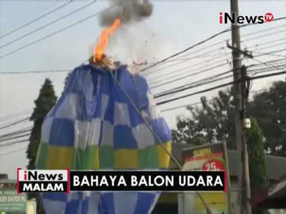 Balon udara terbakar lalu tersngkut dikabel listrik - iNews Malam 13/07