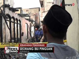Diduga hubungan arus pendek listrik, 26 rumah terbakar di Surabaya - iNews Petang 13/07
