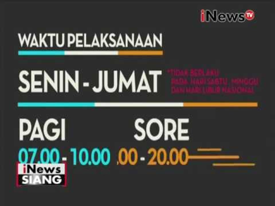 Tata aturan sistem plat nomer ganjil genap yang diterapkan Pemprov DKI - iNews Siang 25/07