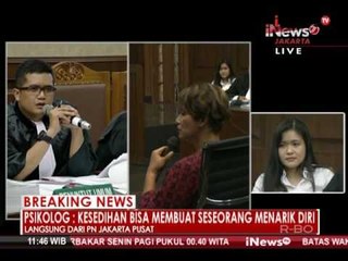 Sidang lanjutan Jessica ke 12, Menghadirkan saksi Psikolog 11 - iNews Breaking News 15/08