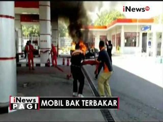 Sebuah mobil bak terbakar di SPBU setelah mengisi bahan bakar - iNews Pagi 26/08