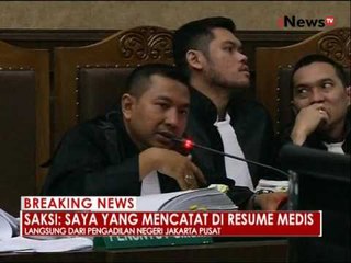 Sidang Jessica ke 15, menghadirkan saksi ahli dokter RS Abdi Waluyo 06 - iNews Breaking News 29/08