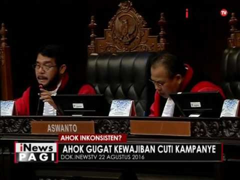 Hari ini, MK agan gelar sidang terkait tuntutan Ahok mengenai cuti kampanye - iNews Pagi 05/09