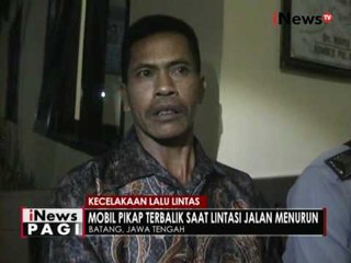 Hendak hindari pejalan kaki, sebuah mobil pick up terguling di Batang, Jateng - iNews Pagi 06/09