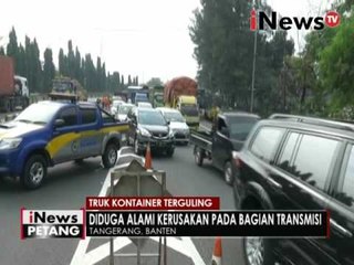 Truck kontainer terguling diduga alami kerusakan transmisi - iNews Petang  09/09