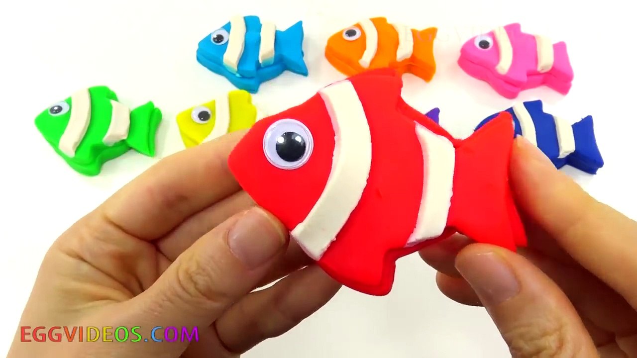 Learn Colors with Play Doh Fish Baby Theme Molds Fun and Creative for ...