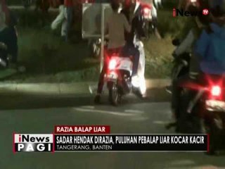 Puluhan pembalap liar di Tangerang kocar kacir saat dirazia Polisi - iNews Pagi 04/10
