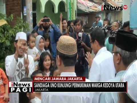 Cawagub Sandiaga Uno sambangi warga Kedoya Utara yang sering banjir - iNews Pagi 17/10