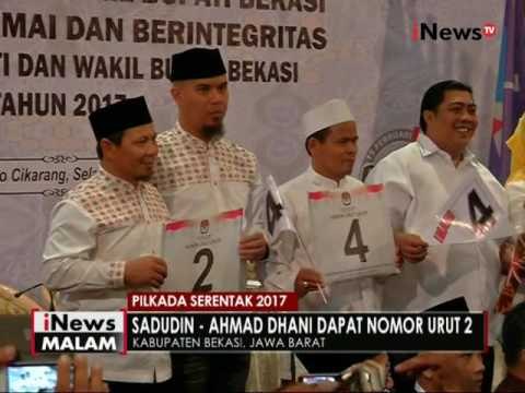 KPU Bekasi resmi umumkan nomor urut 5 paslon - iNews Malam 25/10