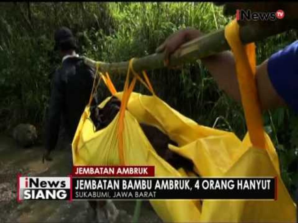 Jembatan penghubung di Sukabumi ambruk, 4 warga hanyut terbawa arus sungai - iNews Siang 31/10