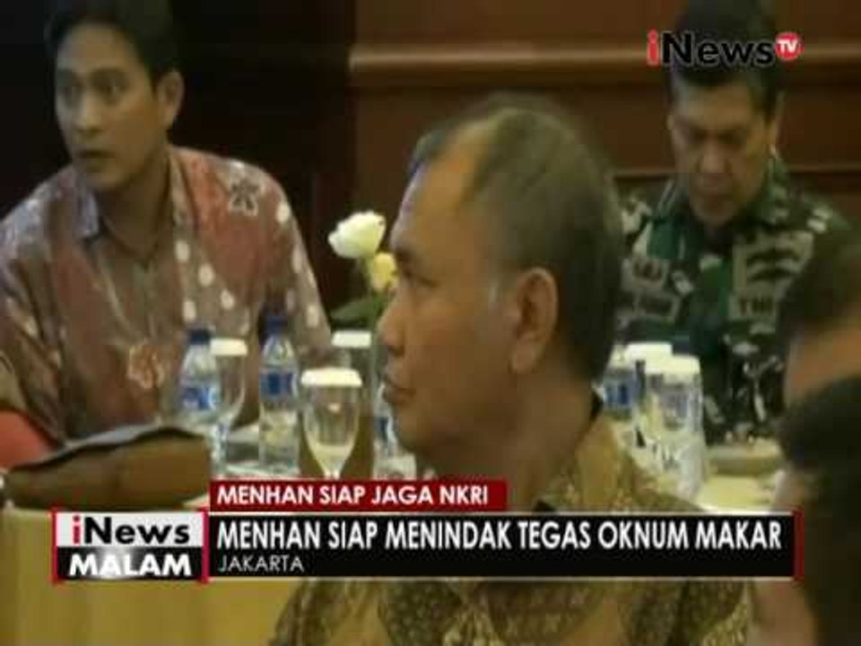 Menhan siap tindak tegas oknum yang akan menggulingkan pemerintahan - iNews Malam 22/11