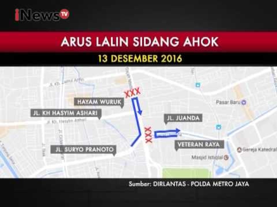 Polda Metro Jaya alihkan arus lalin yang melintasi lokasi sidang Ahok - iNews Malam 12/12