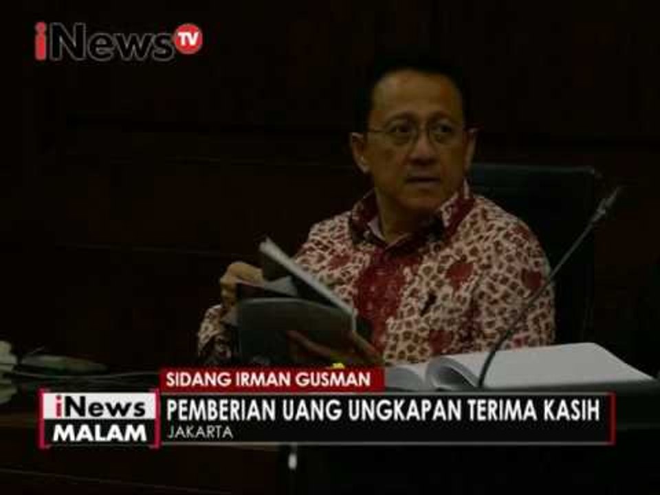 Sidang Irman Gusman, Irman tidak mengetahui diberikan uang - iNews Malam 13/12