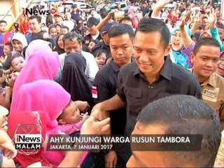 AHY berkampanye ke Rusun Tambora, Seorang Ibu-ibu pun menciumnya - iNews Malam 08/01