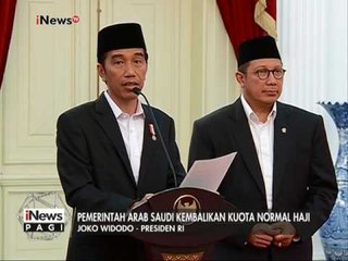 Pemerintah Arab Saudi mengembalikan Kuota normal Haji untuk Indonesia - iNews Pagi 12/01