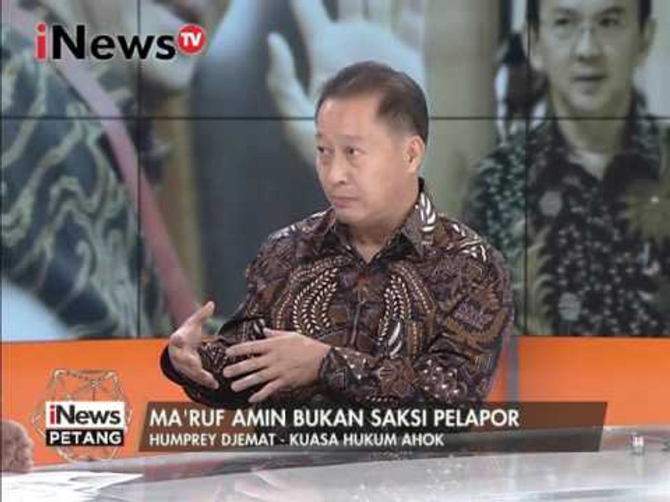 Humprey Djemat : Tidak ada masyarakat kepulauan Seribu laporkan Ahok - iNews Petang 02/02