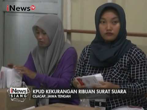 KPUD Cilacap Kekurangan Ribuan Surat Suara - iNews Siang 29/01