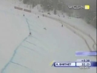 French Skiier Screams After Bad Crash