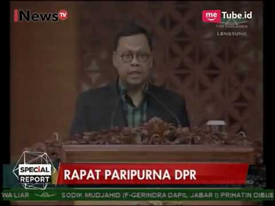 Laporan Ketua Pansus RUU Pemilu di Sidang Paripurna DPR RUU Pemilu - Special Report 20/07