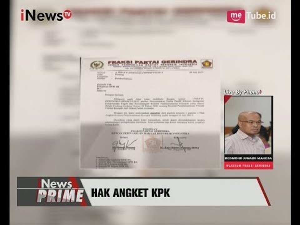 Angggap Pembentukan Pansus Cacat, Partai Gerindra Tarik Dukungan Hak Angket KPK - iNews Prime 24/07