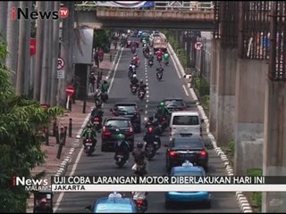 Petugas Mulai Uji Coba Pelarangan Sepeda Motor Melewati Jalur Rasuna Said - iNews Malam 21/08