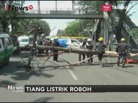 Tiang Listrik di Jl. Daan Mogot Roboh Diduga Karena Mengalami Keropos - iNews Petang 26/08
