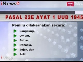 Polemik UU Pemilu yang Dianggap Diskriminatif untuk Parpol - iNews Pagi 25/10