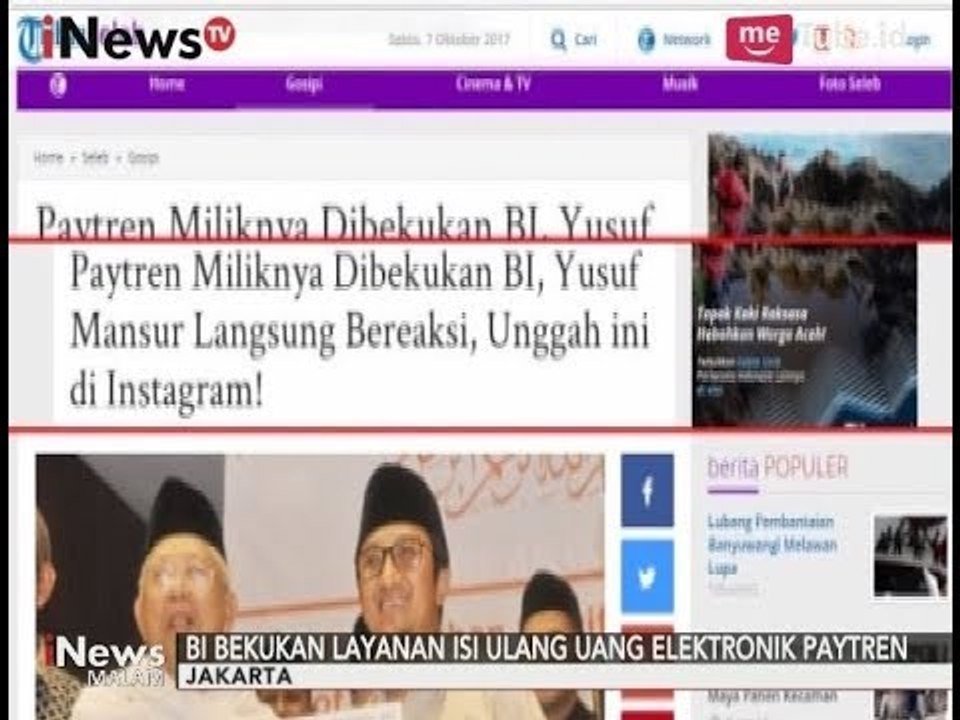 BI Bekukan Uang Elektronik Paytren Guna Melindungi Konsumen - iNews Malam 09/10