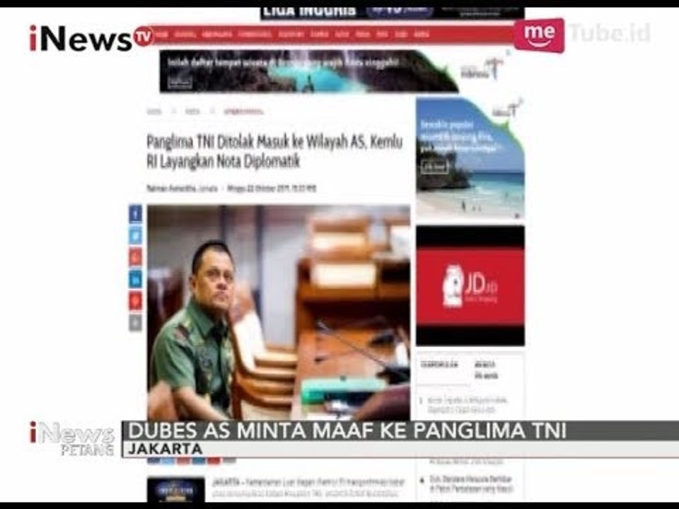Dubes AS Minta Maaf ke Panglima TNI Terkait Ditolaknya Masuk Wilayah AS - iNews Petang 22/10