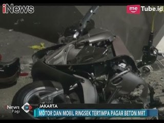 Terlepas Saat Dipasang, Pagar Beton MRT Timpa Pengendara Motor & Mobil - iNews Pagi 04/11