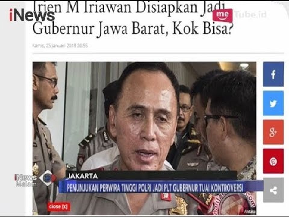 Penunjukkan 2 Perwira Polri Jadi PLT Gubernur Dinilai Kental Nuansa Politik - iNews Malam 27/01
