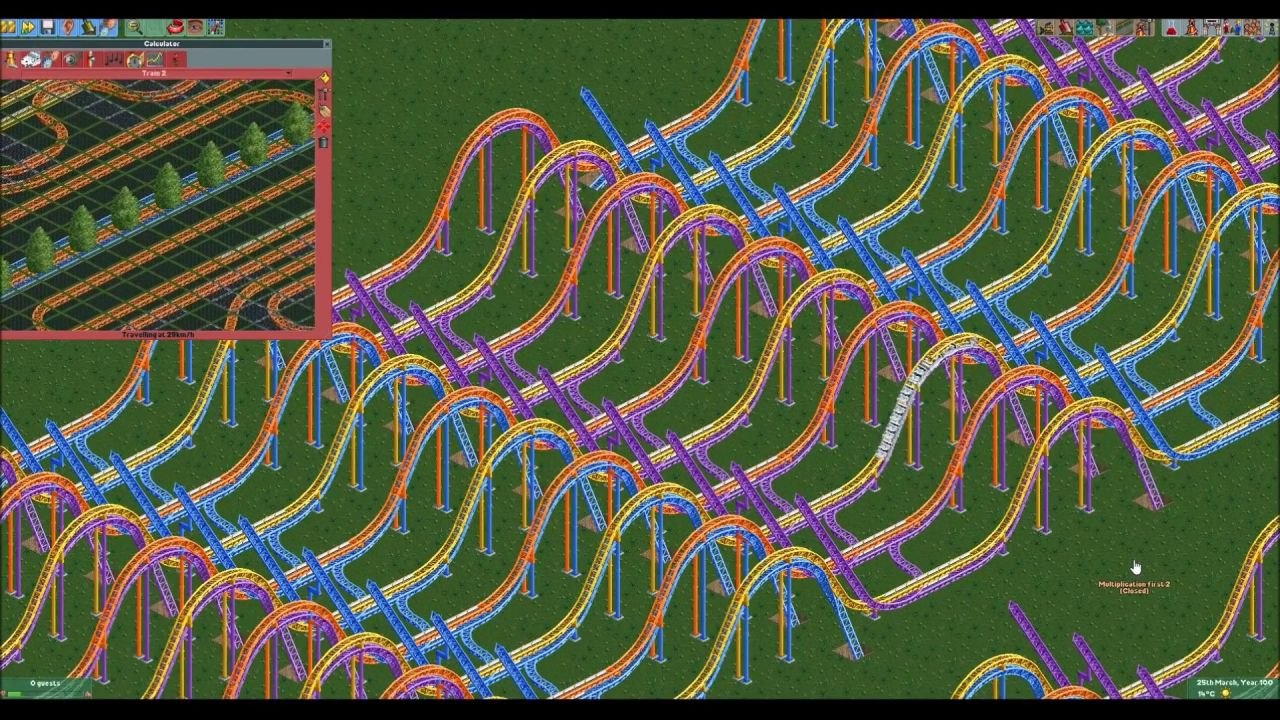 Calculatrice dans le jeu Rollercoaster Tycoon 2