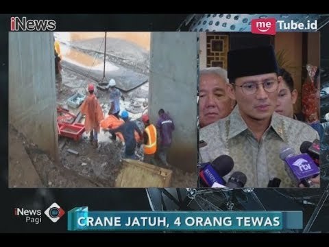 Pasca Ambruknya Crane, Wagub Sandiaga Uno Berharap Adanya Pelatihan K3 - iNews pagi 05/02