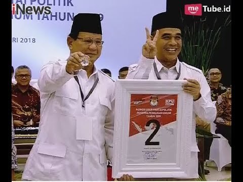 Prabowo Mendapatkan Nomor Urut 2 untuk Gerindra dalam Pemilu 2019 - Breaking News 18/02