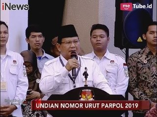 Sambutan Beberapa Ketum Parpol dalam Penutupan Pengundian Nomor Urut Pemilu - Breaking News 18/02