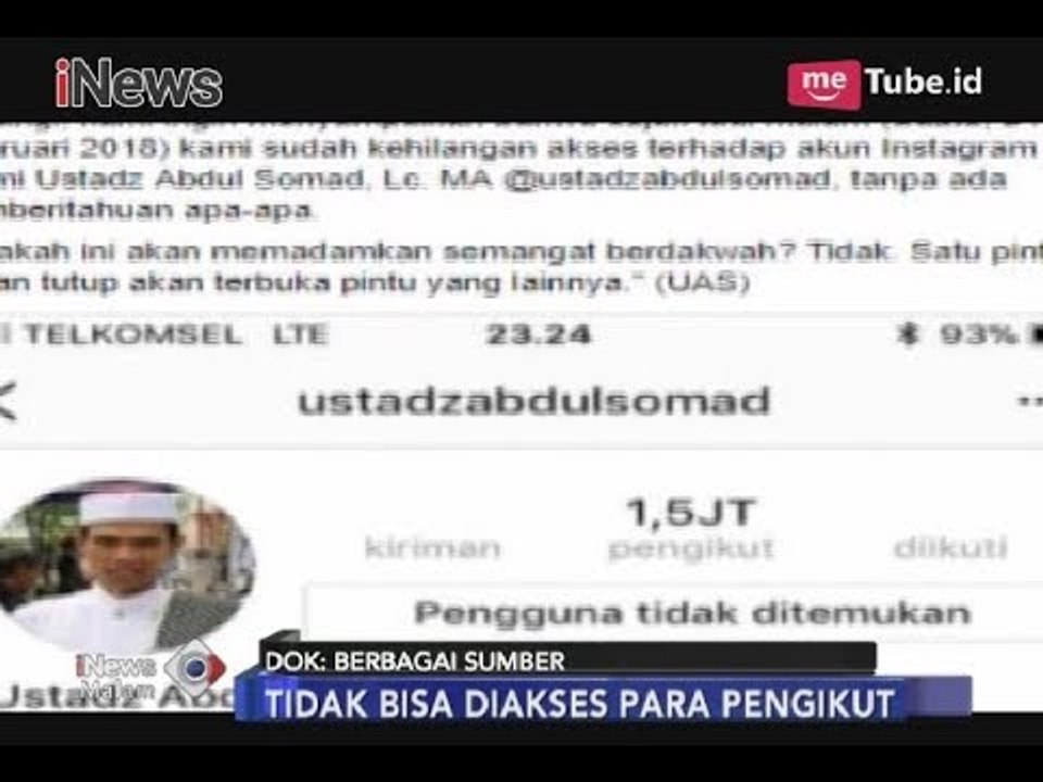 Akun Instagram Ust. Abdul Somad Dapat Diakses Kembali - iNews Malam 25/02