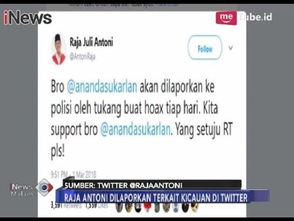 Sekjen PSI, Raja Antoni Tanggapi Laporan Fadli Zon dan Akan Ikuti Proses Hukum - iNews Malam 10/03
