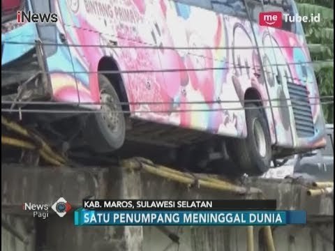 Sopir Ngantuk, Bus di Maros Nangkring Mengerikan di Bibir Jembatan - iNews Pagi 12/03
