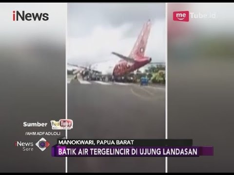 Video Amatir Pesawat Batik Air Tergelincir di Manokwari - iNews Sore 13/03