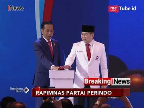 Presiden Jokowi Pencet Tombol Sirine Peresmian Pembukaan Rapimnas Perindo - Breaking News 21/03