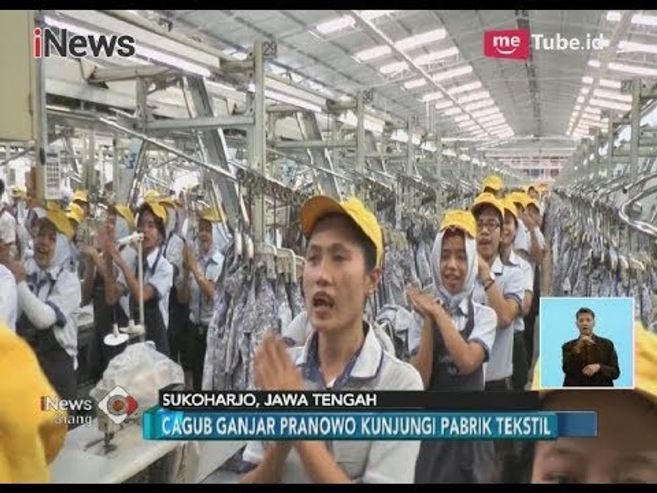 Ganjar Pranowo Disambut Antusias Para Karyawan Pabrik Tekstil di Sukoharjo - iNews Siang 24/03